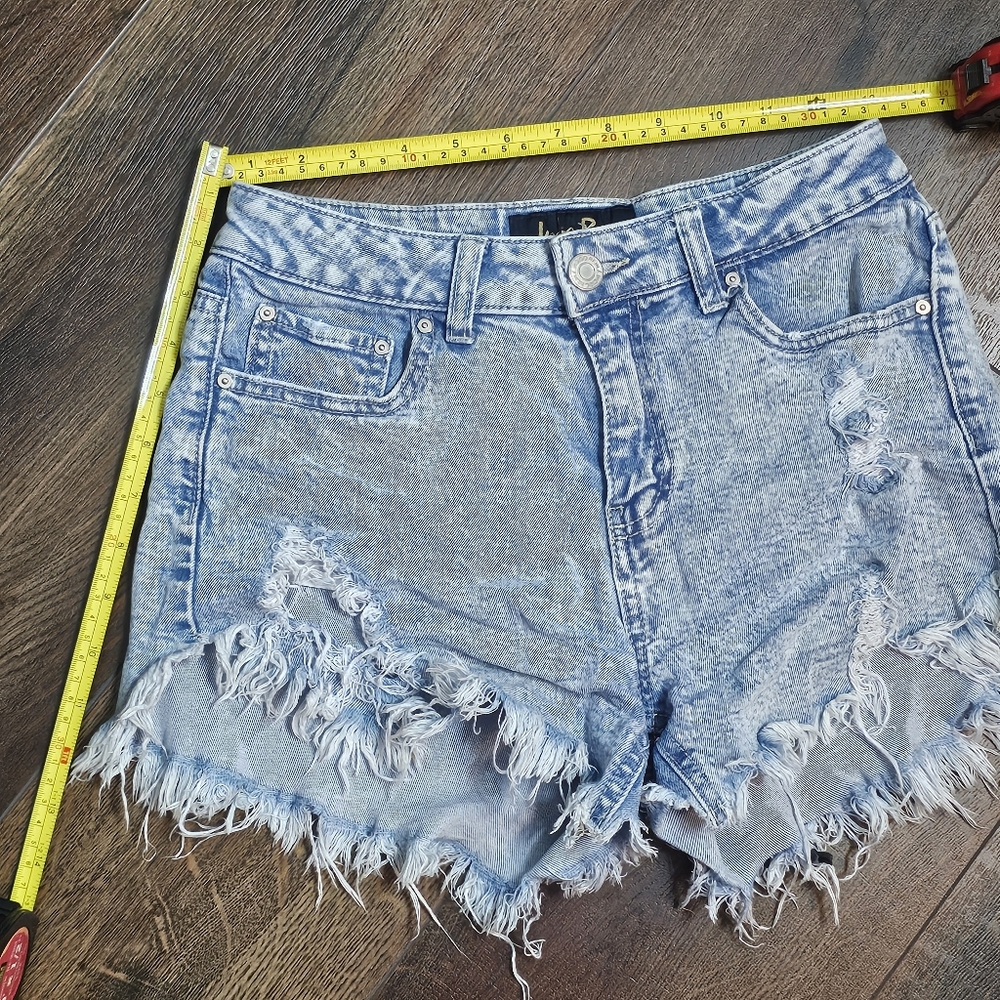 Light Blue Distressed Jean Shorts